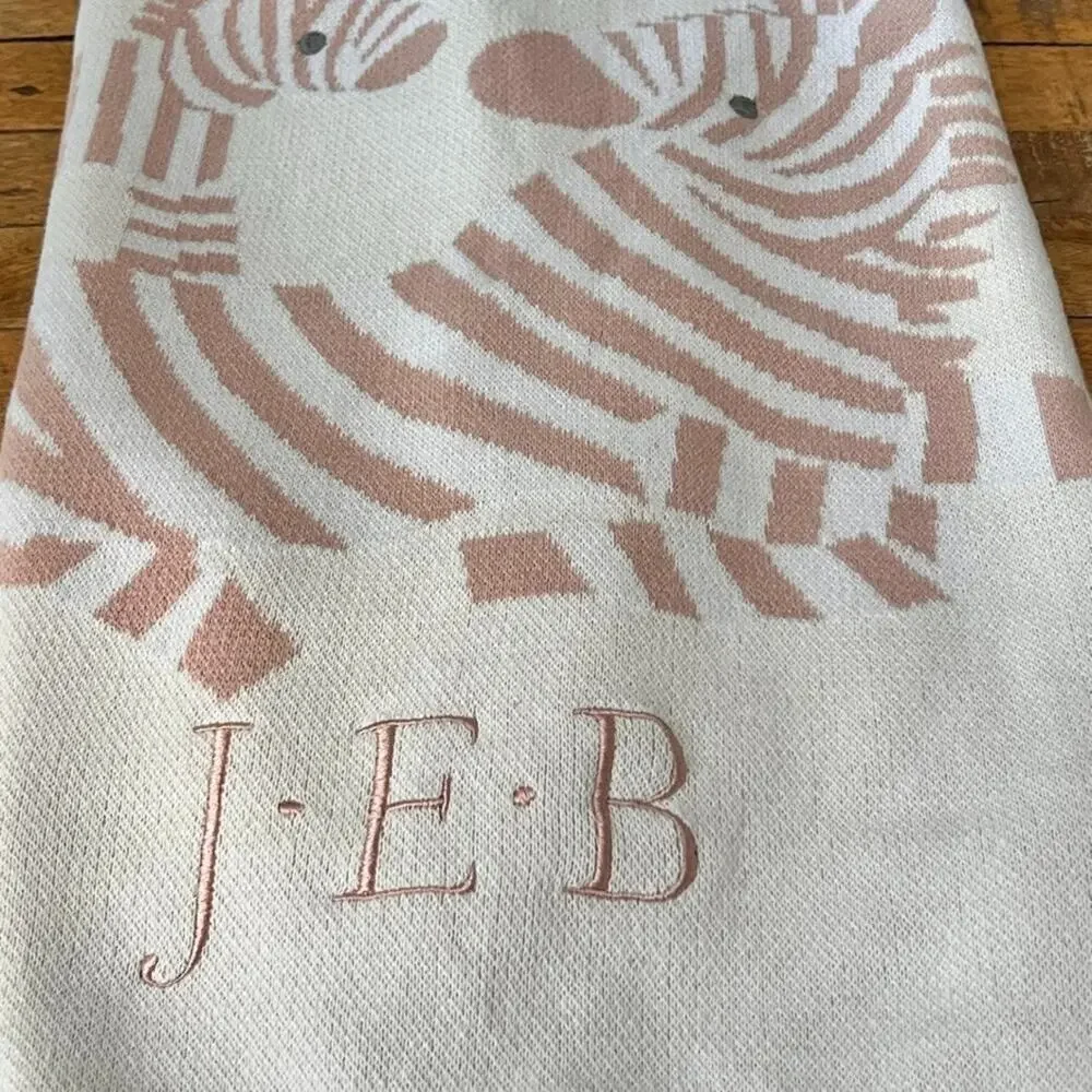 Pottery Barn Kids Zoey Zebra Knit Blanket 